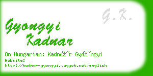 gyongyi kadnar business card